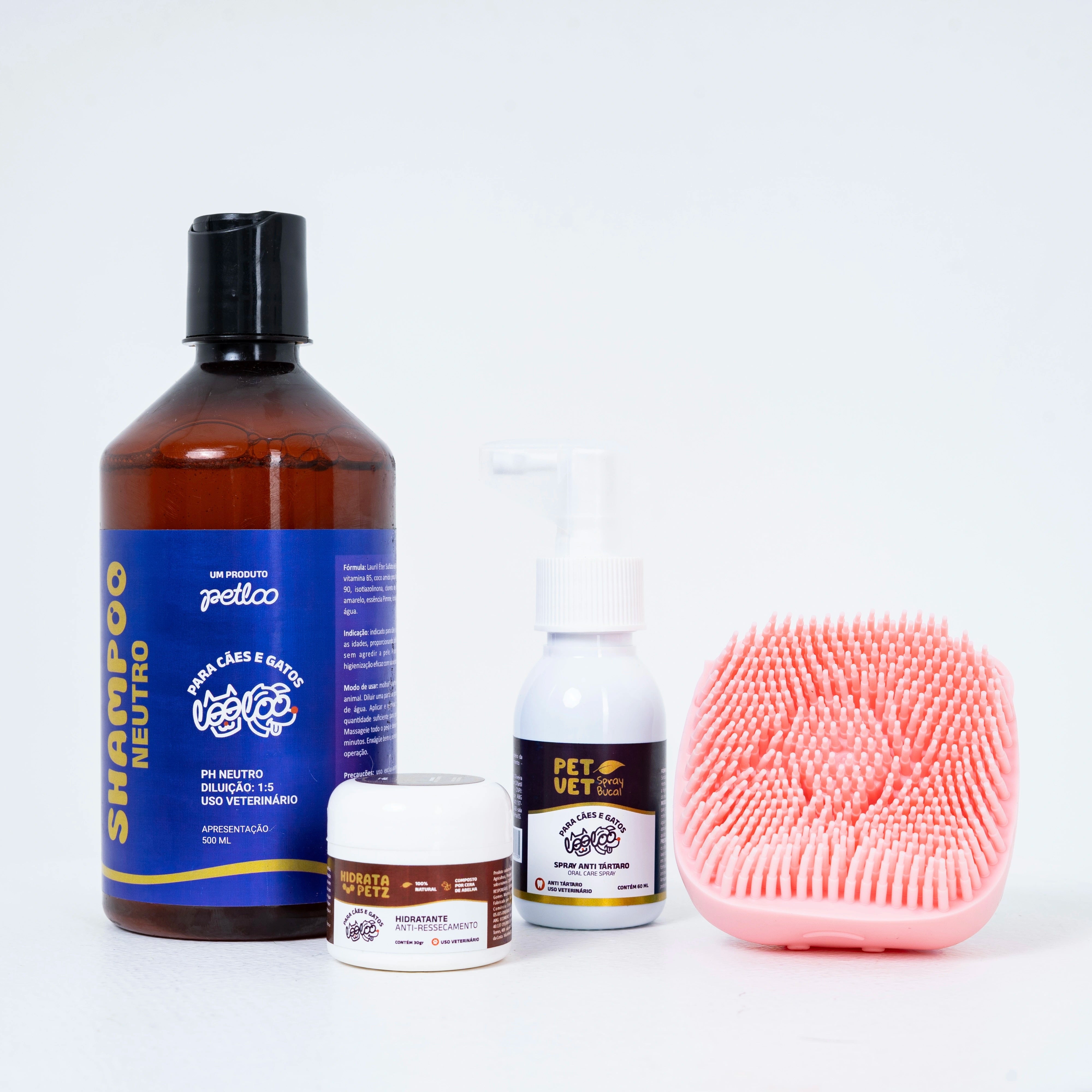 Kit Essencial - Spray PetVet + Hidratante de Patas + Shampoo + Brinde