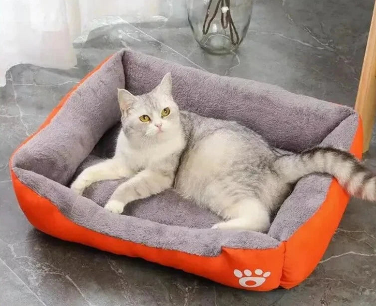 Cama para gato de pelúcia almofada confortável